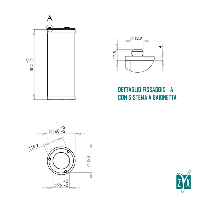 Cartuccia Cilindrica Per Carbone Attivo Granulare Vuota Diametro 160 x 400 mm Zyx Zcbccv 3